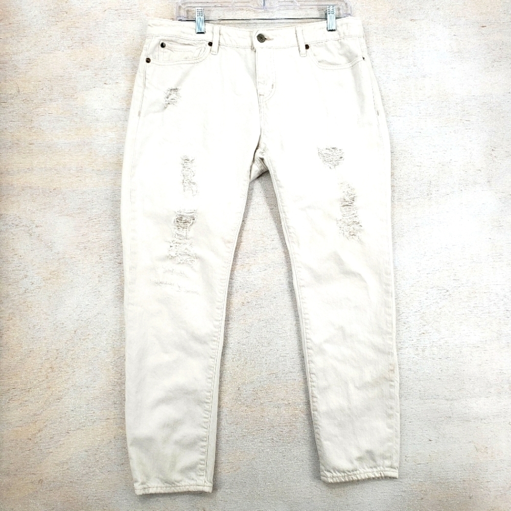 Ralph Lauren Denim & Supply jeans women US 30 white cream skinny boyfriend crop